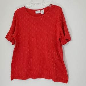 Baxter & Wells Red Polka Dot Top, Size XL